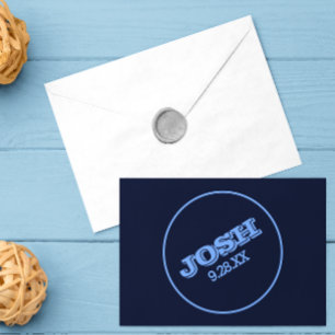 Nom bleu marine Logo et date