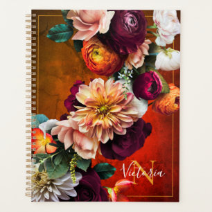 Nom botanique floral élégant Rouge Rustique Vint