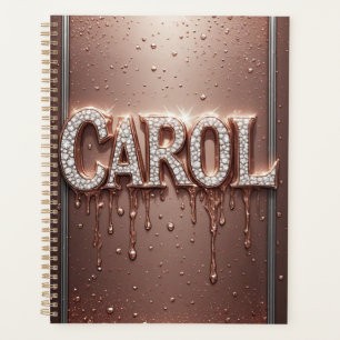 Nom Carol en rose gold pailleté qui coule