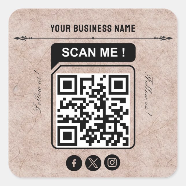 nom commercial code qr autocollant (Devant)