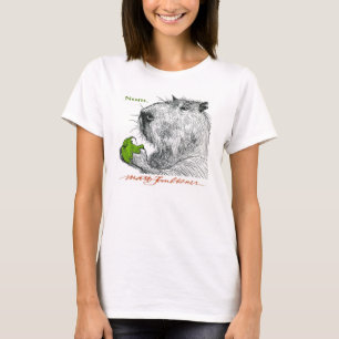 "Nom." Das T-Shirt der Capybara-Frau