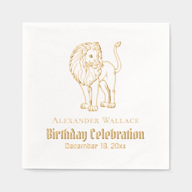 Nom Date de la fête d'anniversaire Lion Debout (Recto)