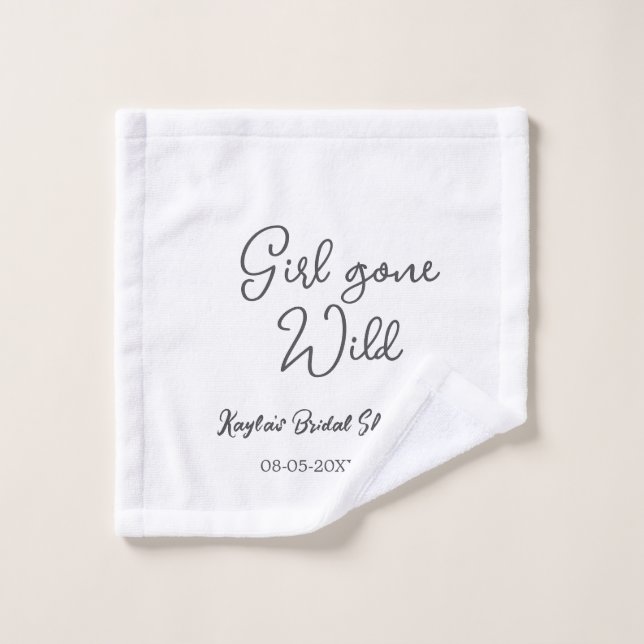 Nom Date de la fête de mariage simple mini Girl go (Gant de toilette)