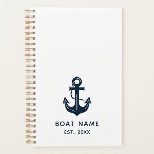 Nom de bateau personnalisé bleu marine nautique