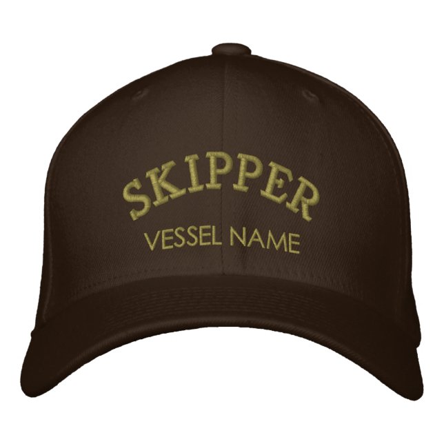 Nom de bateau personnalisé Casquette de skipper (Devant)
