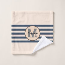 Nom de bébé monogramme personnalisé rayé