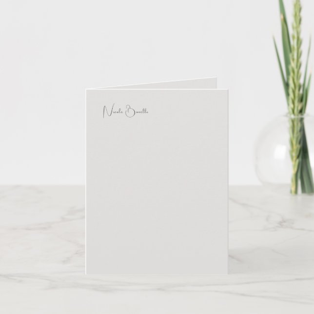 Nom de calligraphie gris minimaliste moderne (Devant)