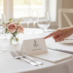 Nom de carte de lieu de mariage à écriture élégant