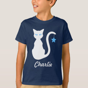 Nom de chat blanc T-Shirt (enfant)