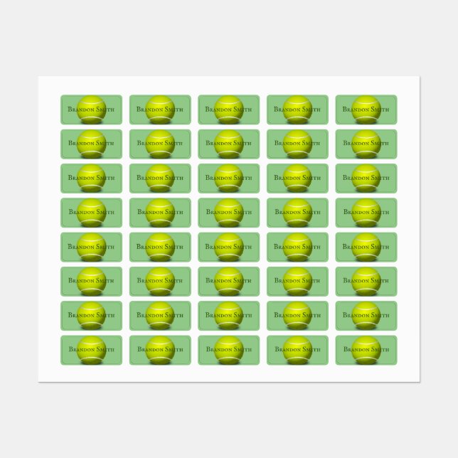 Nom de conception de la balle de tennis Étiquettes (Feuille)