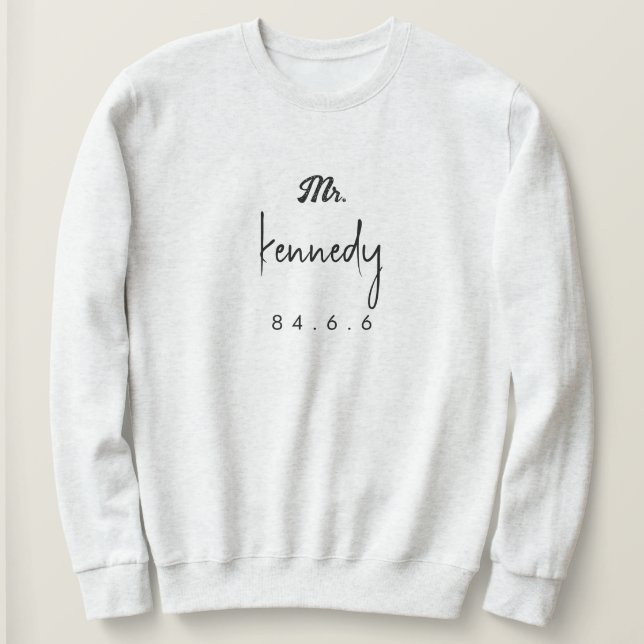 nom de famille avec date et signature sweatshirt (Design devant)