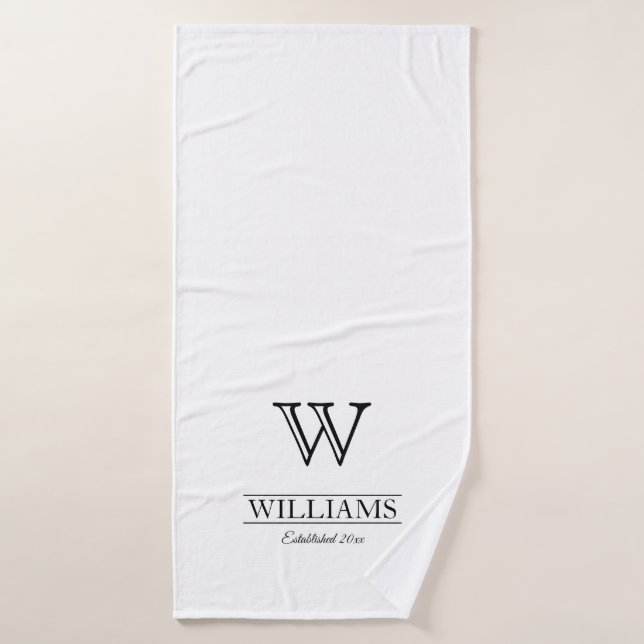 Nom de famille initial classique et élégant person (Serviette de bain)