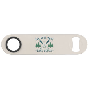 Nom de famille Lake House Oars rustiques Pine Tree