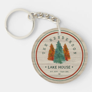Nom de famille Lake House Pine Tree bois Personnal