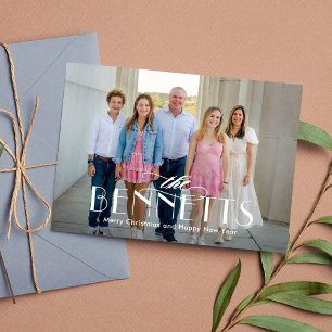 Nom de famille Modern Elegant Carte photo de vacan