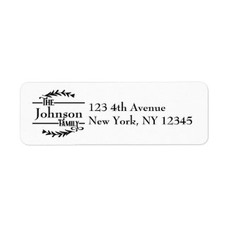 nom de famille personnalisé étiquettes de adresse