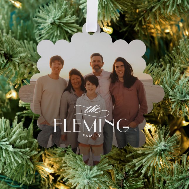 Nom de famille Photo Ornement Carte de vacances (Insitu (Arbre))