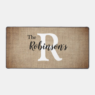 Nom de famille Première Rustique Burlap Image Cust
