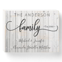 Nom de famille Rustique Distressed Wood