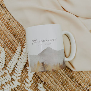 Nom de famille rustique personnalisé Mug Est Mug