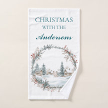 Nom de famille serviette personnalisée de Noël