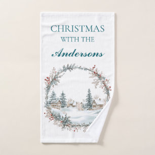 Nom de famille serviette personnalisée de Noël