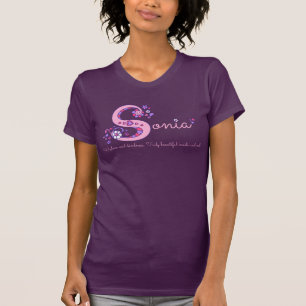 Nom de filles de Sonia et signification du T-shirt