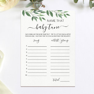 Nom de la carte de jeu de Baby shower de la mélodi