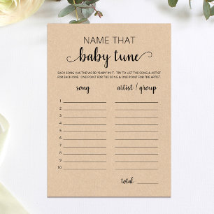 Nom de la carte de jeu de Baby shower de la mélodi