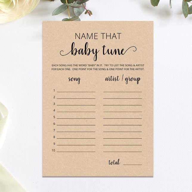 Nom de la carte de jeu de Baby shower de la mélodi (Créateur téléchargé)