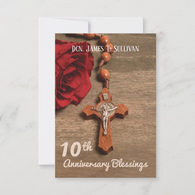 Nom de la carte de prière 10e anniversaire d'ordin (Devant)