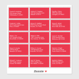 Nom de la liste d'invités Adresse Sticker blanc ro