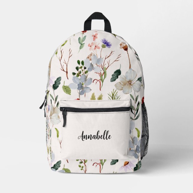 Nom de la Personnaliser d'impression florale Sac à (Recto)