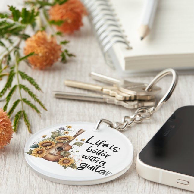 Nom de la Personnaliser Guitare avec tournesol (Devant droit)