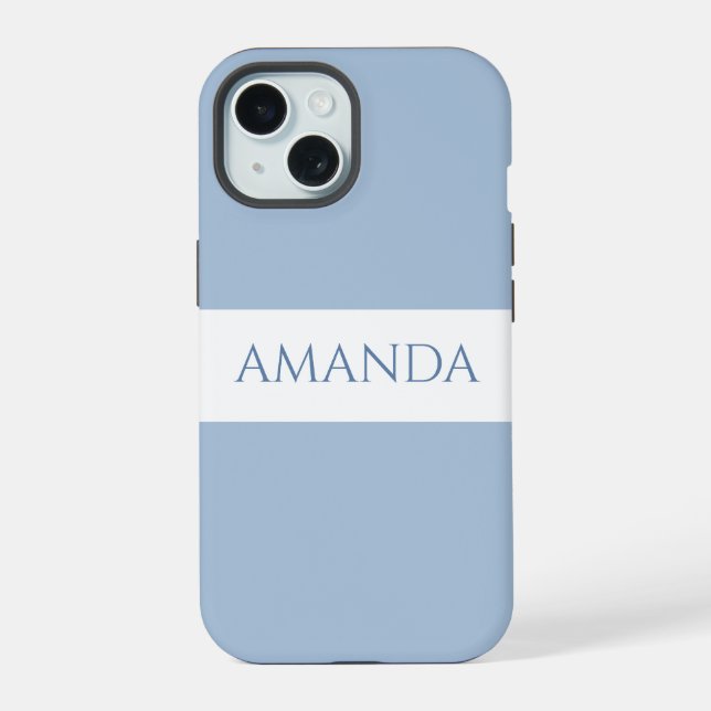 Nom de la Personnaliser Minimal Dusky Blue (Verso)