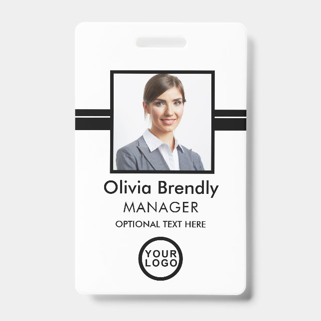 Nom de la photo Badge d'identité de l'employé | No (Avant)