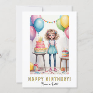 *NOM DE LA PHOTO Carte d'anniversaire fille - gâte