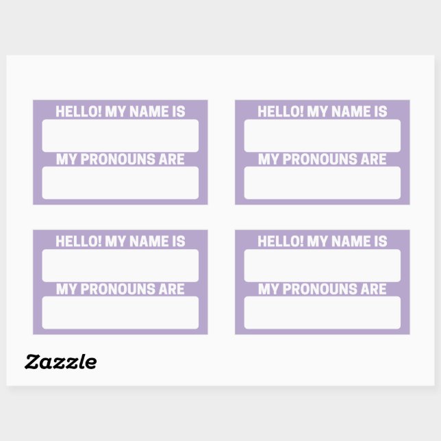 Nom de la Wisteria & Pronoun Étiquettes (Feuille)