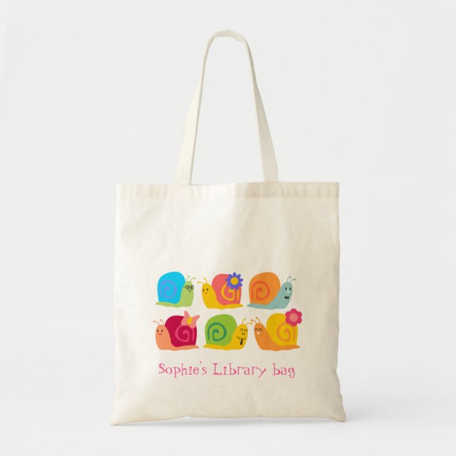 Nom de l'enfant mignon esails livre sac bibliothèq (Devant)