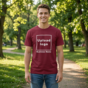 Nom de l'entreprise et logo sur un T-Shirt Marron
