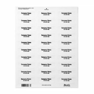 Nom de l'entreprise Numéro de téléphone Étiquette 