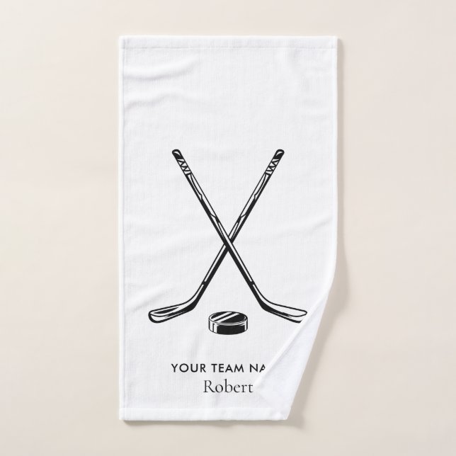 Nom de l'équipe personnalisée Hockey sur glace Bla (Serviette à main)