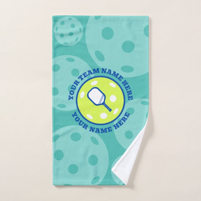 Nom de l'équipe sportive de Pickleball personnalis (Serviette à main)