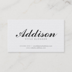 Nom de modèle en Carte de visite noir et blanc