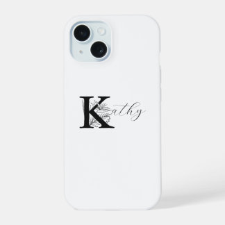 NOM DE MONOGRAMME BLANC MODERNE AVEC K FLORAL INIT