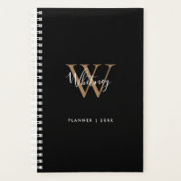 Nom de monogramme de script Or Noir Moderne 2023