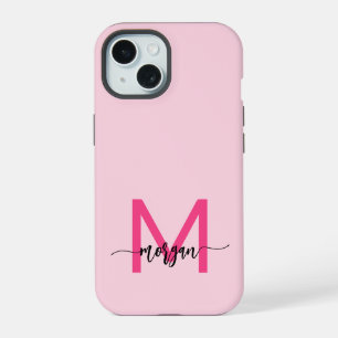 Nom de monogramme féminin écriture moderne rose ch