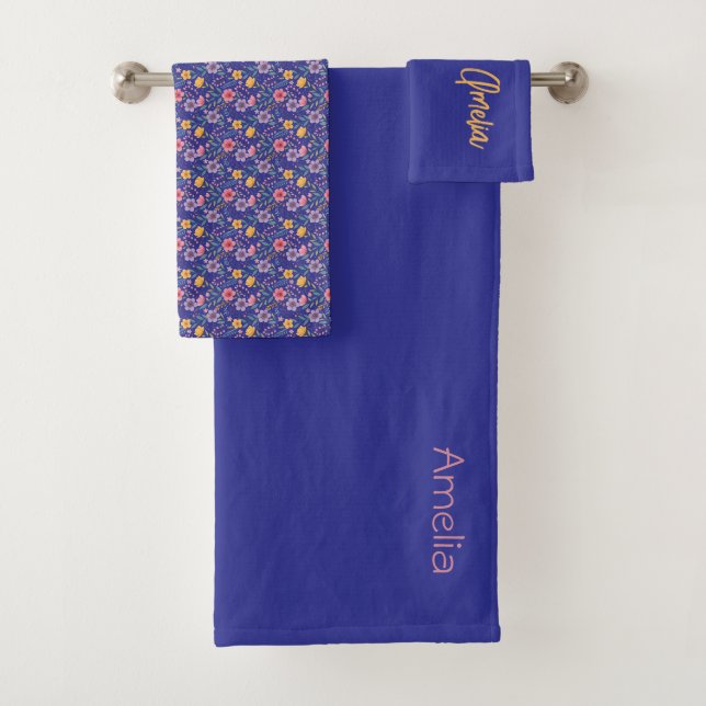 nom de motif de fleur sauvage simple bleu (En situation)