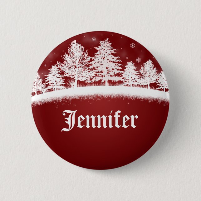 Nom de Noël Badge Modèle Boutons rouges (Devant)