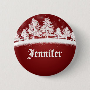Nom de Noël Badge Modèle Boutons rouges